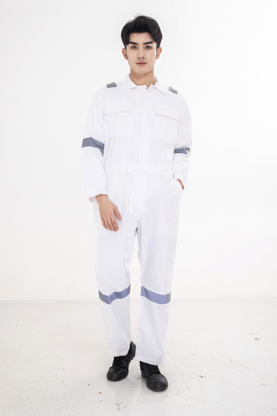 Mezcla de algodón puro, poliéster y seda, resistente a las manchas y al desgaste, ropa de protección para reparación de automóviles y soldadura, ropa de trabajo de una pieza a prueba de polvo, conjunto de traje de una pieza para hombre.