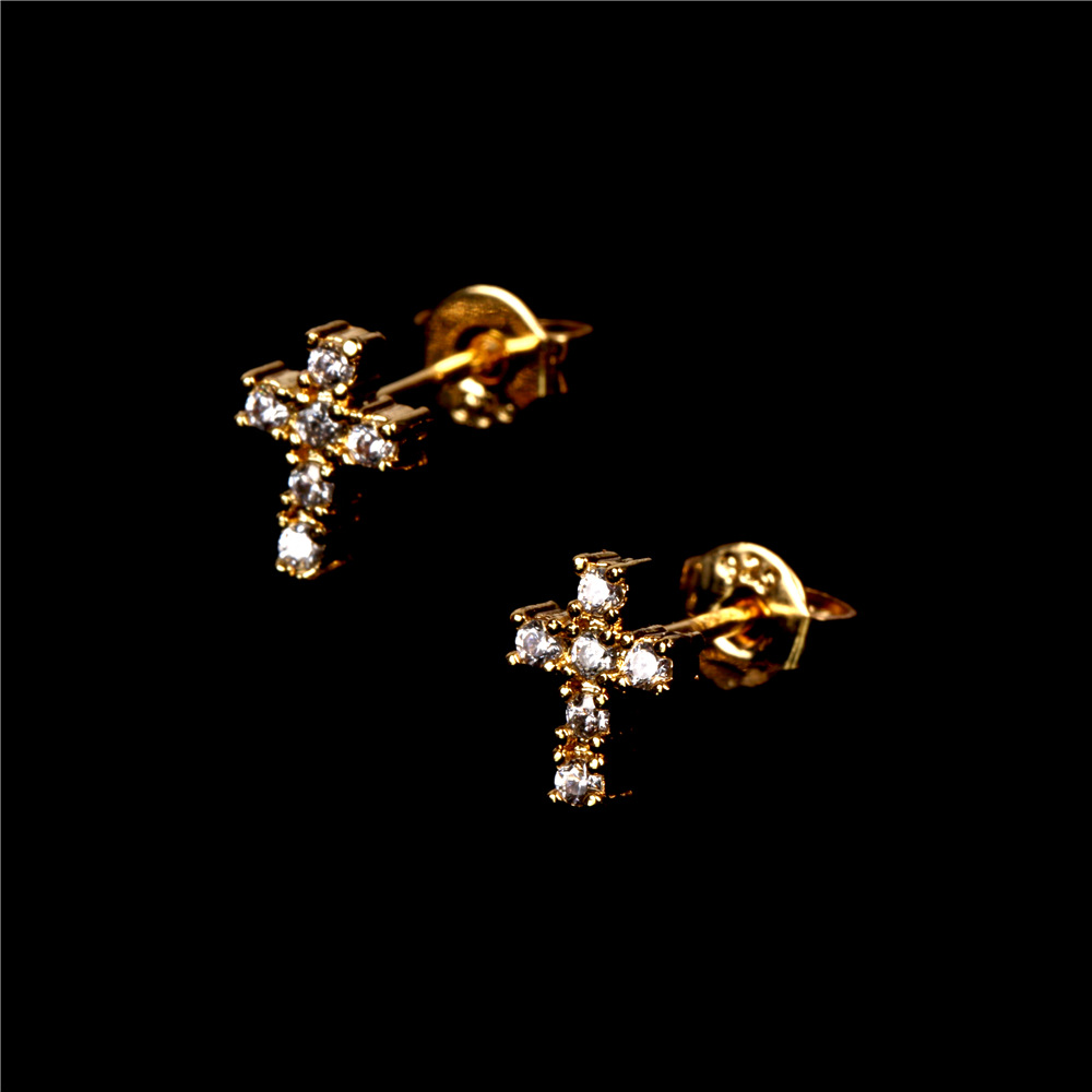 New Fashion Zircon Cross Earrings display picture 11