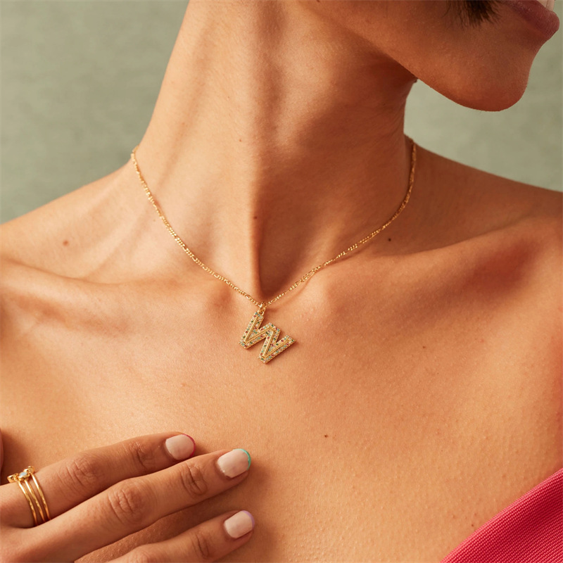 925 Sterling Silver Zircon Letter display picture 9