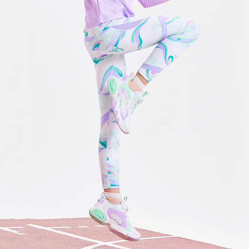 New Autumn Cloudy Comfort Girls' Children Yoga Pants Quick-Drying Breathable Running Training Cycling Sport Tight Pants