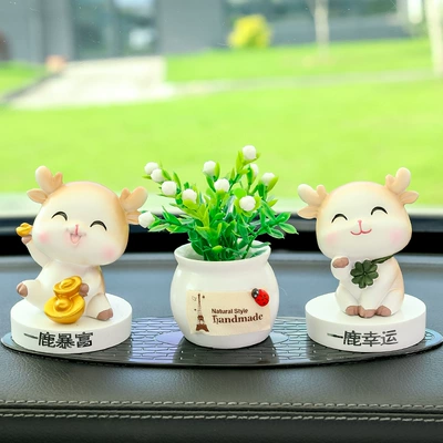 Cute Fawn Yilu Ping An Car ornaments - rich-lucky-lucky-fruit-leopard-pad