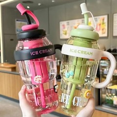 氷覇カップ大腹カップストローカッププラスチックカップ大容量耐落下耐高温食品級カップ活動ギフトカップ