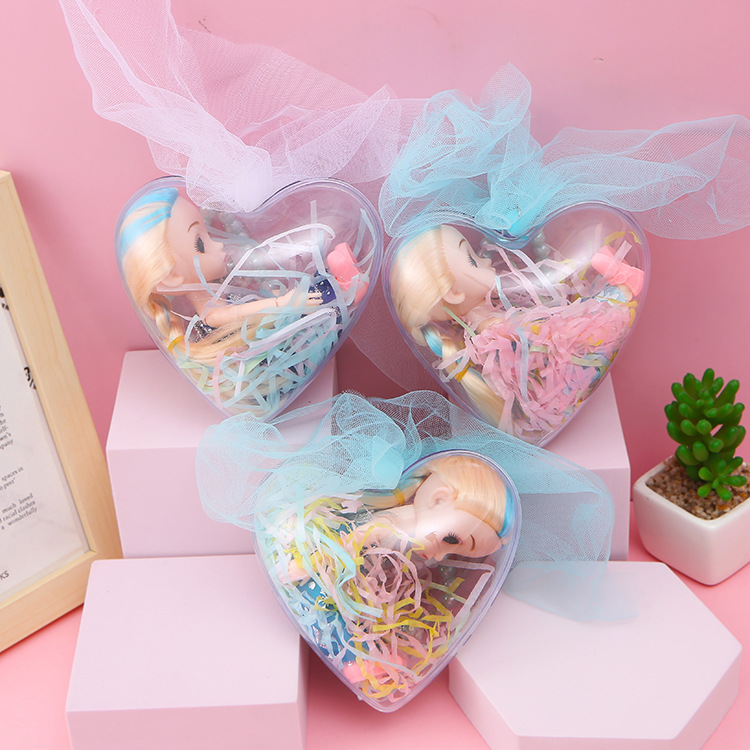 Flash de hielo y nieve muñeca bola de cristal portátil de luz transparente de 6 pulgadas de vinilo princesa muñeca chica juguete regalo