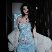 2023新款夏季跨境欧美风性感辣妹个性小众街头修身显瘦纯色背心