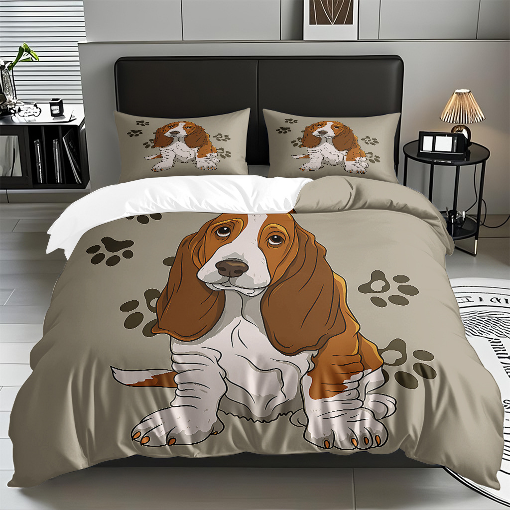 Fábrica directa para textiles caseros moles lindos cachorros impresión digital colcha colcha TEMU / JIT