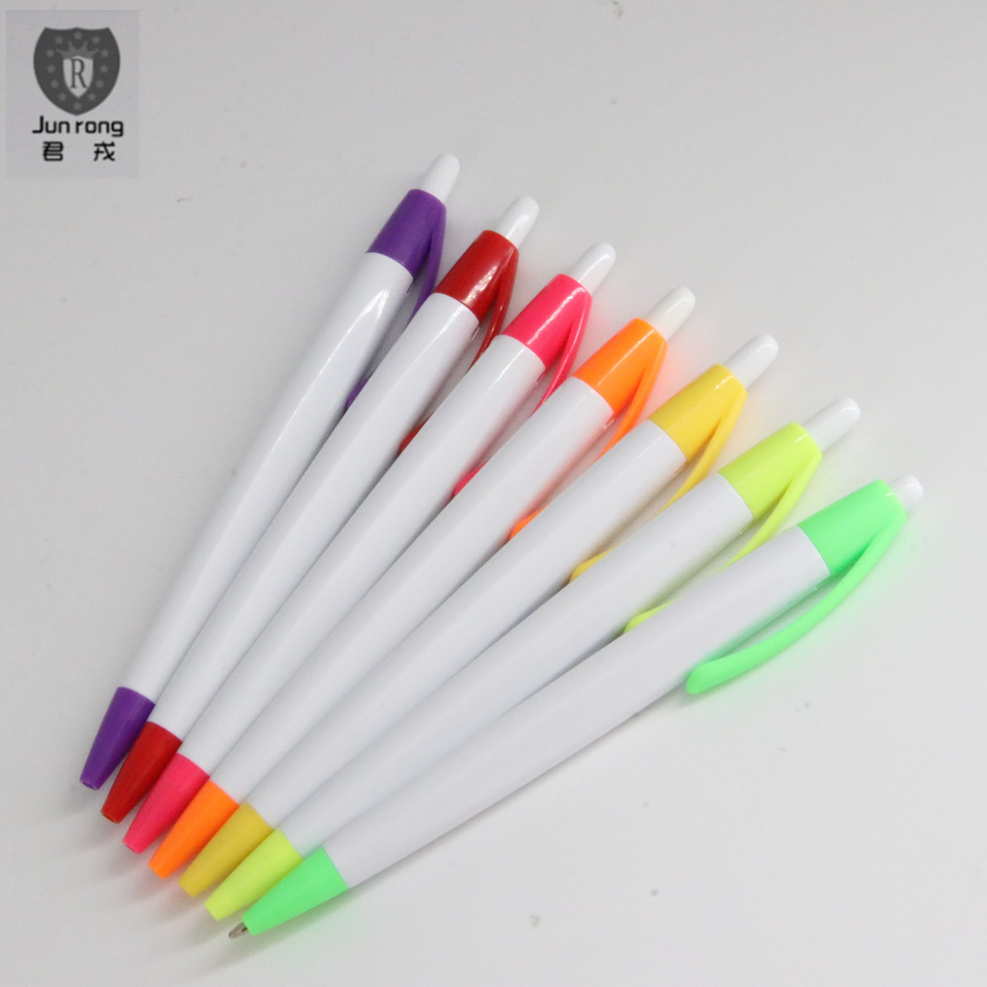 Nuevo plástico irregular Hotel pluma prensa publicidad bolígrafo multicolor opcional transfronterizo exclusivo para impresión de logotipo