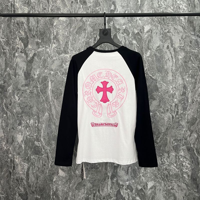 毒家版25SS新款CH克罗伈十字架马蹄梵文印花长袖男女跨境批发|undefined