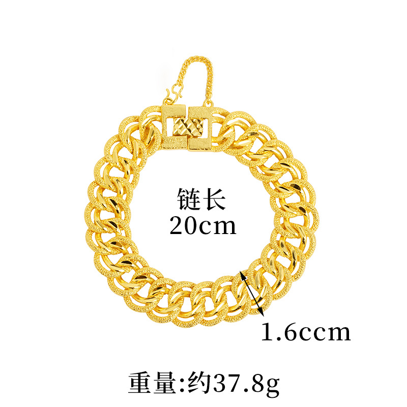 Brazalete de oro de oro vietnamita pareja de hombres y mujeres personalidad exagerada Europa y América accesorios joyas transfronterizas del sudeste asiático nuevos productos