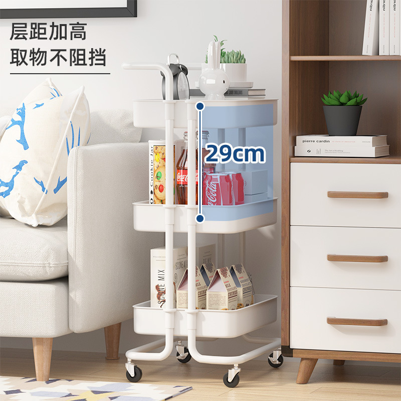 Carrito de cocina con ruedas, estante de almacenamiento multifuncional de varias capas para dormitorio o sala de estar