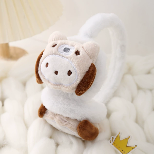 Cinnamon Dog-White Earmuffs