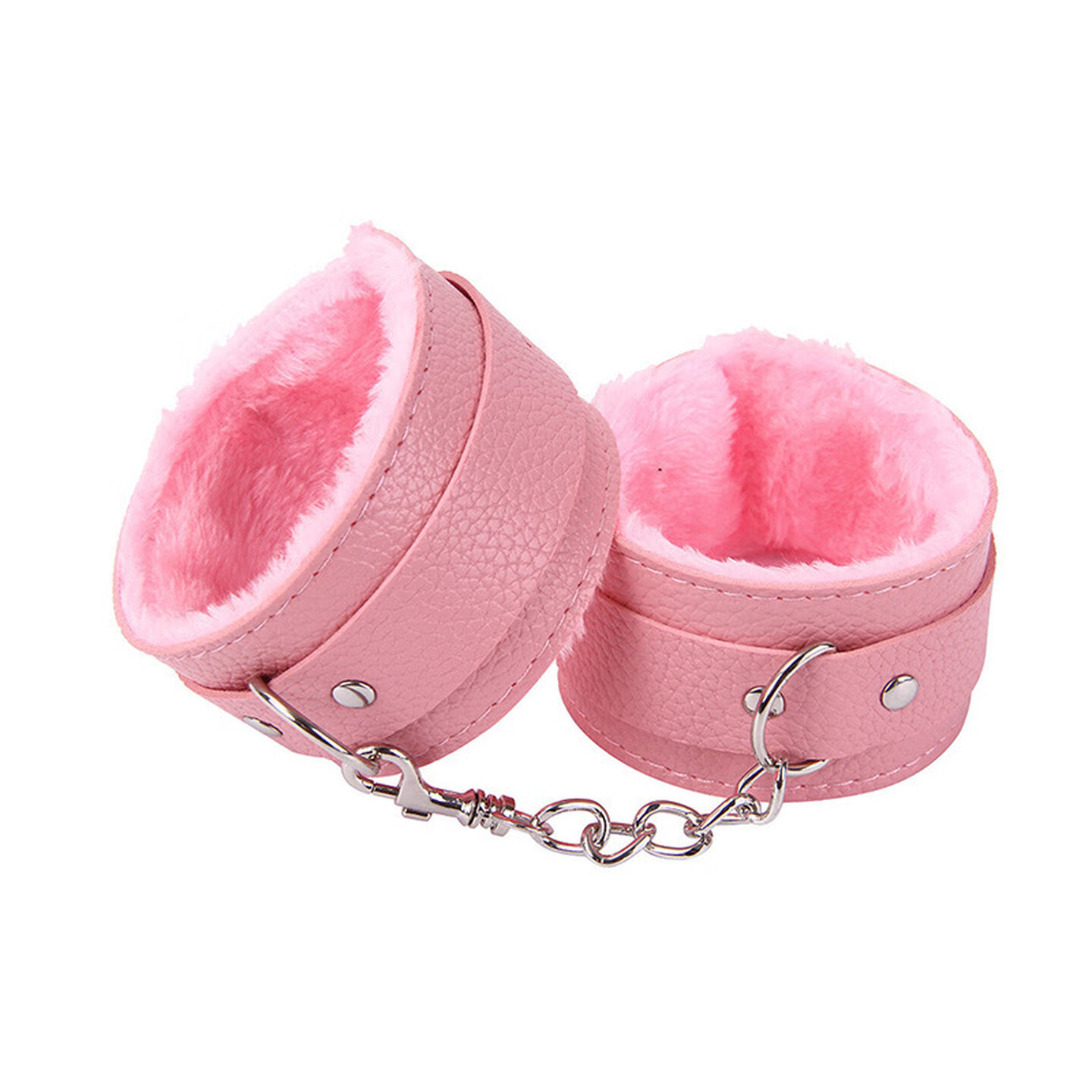 Plush Leather Handcuffs, Soft Adult Restraint Cuffs, Red Bondage Accessory — detail image 8