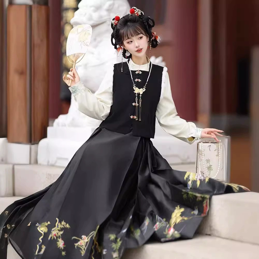 Оригинальная женская рубашка Chuangming Hanfu, новинка 2024 года, жилет [Gardenia], новое платье-жилет в китайском стиле, Повседневная Весна и лето