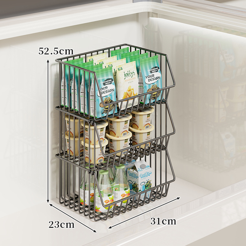 冰柜内部置物架可叠加隔层架子吊篮食品收纳筐冰箱多层分隔框神器|undefined