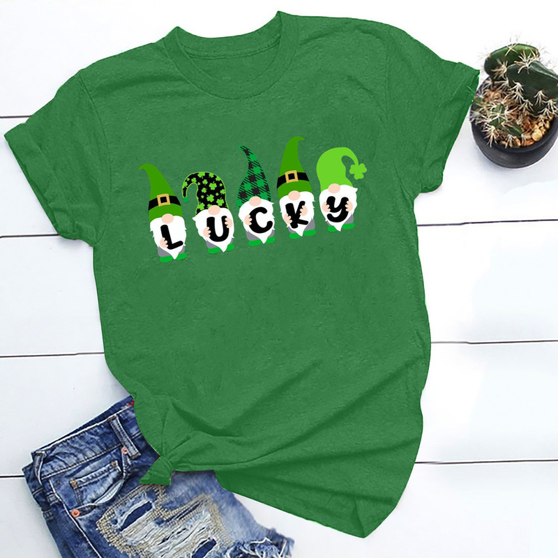 European and American foreign trade Ireland St. Patrick's Day St. Patrick's Day theme short sleeve T-shirt for men and women European and American foreign trade Ireland St. Patrick's Day St. Patrick's Day theme short sleeve T-shirt for men and women