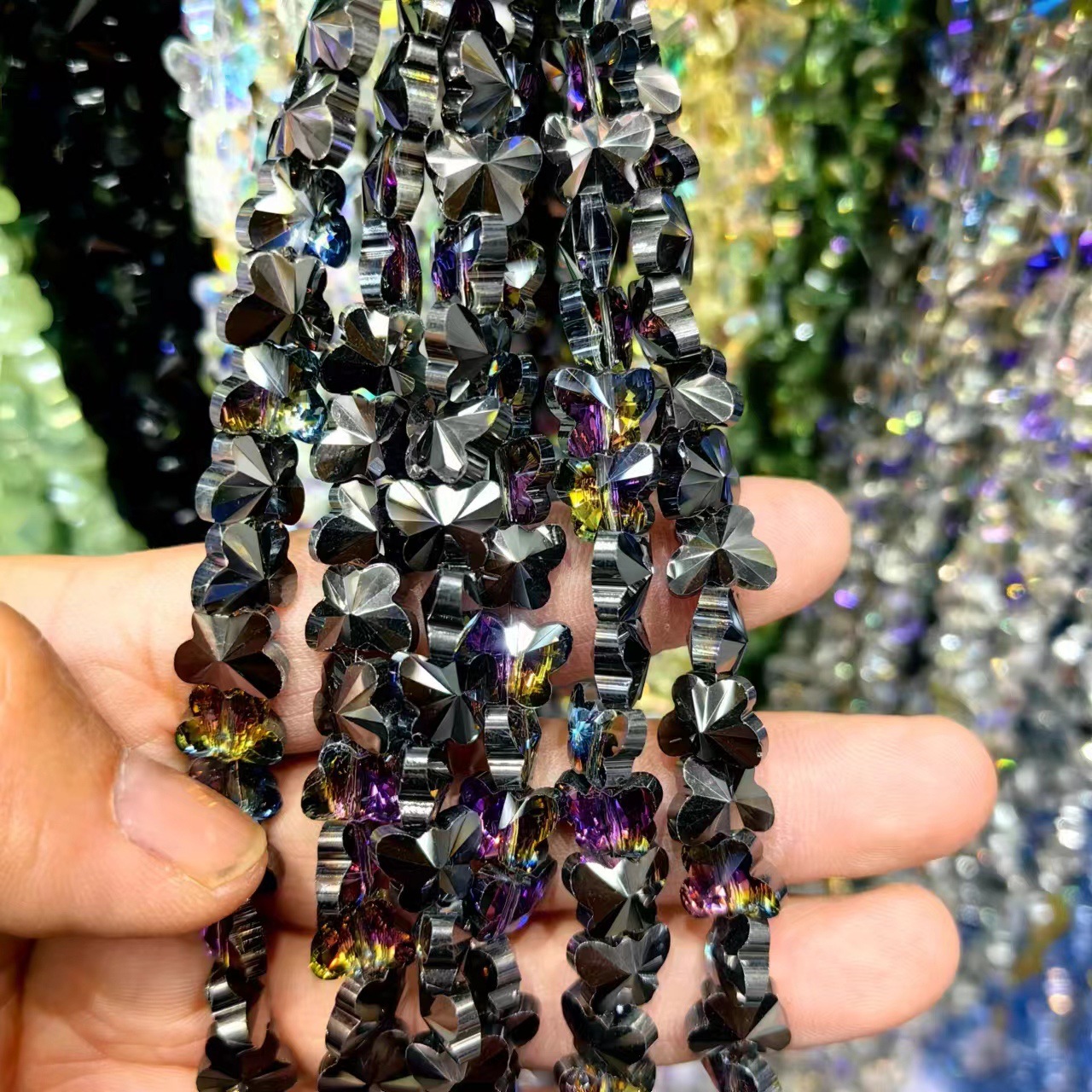 8mm mariposa de cristal de cristal de corte de cristal boutique joyería DIY pulsera hecha a mano accesorios de cadena de teléfonos celulares cuentas