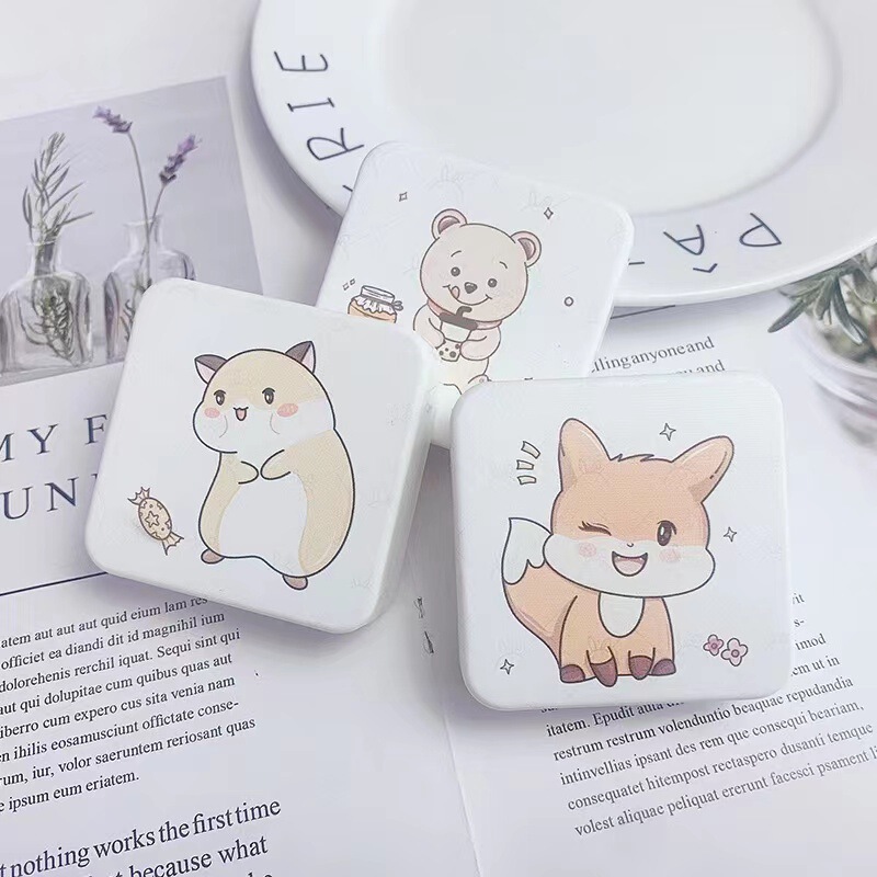 Kaida new cute cartoon small cleaning pupil case contact lens case couple box double box 2209 Kaida new cute cartoon small cleaning pupil case contact lens case couple box double box 2209