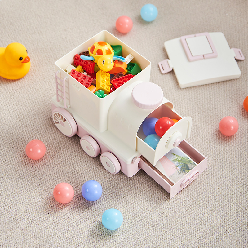 Songtai new cartoon train children's retail toy organizing storage box creative multifunctional storage large medicine box
