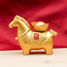 马摆件马上发财元宝转转沙金工艺生肖马金属工艺品桌面摆件礼品