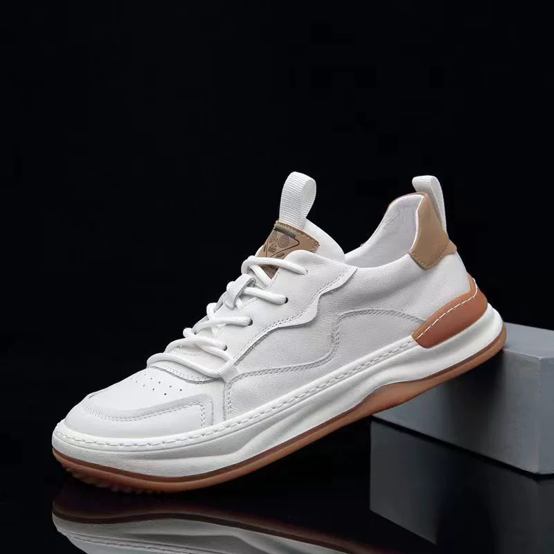 МужскиеSneakers из натуральной кожи, дышащий дезодорированный дизайн, плюс размеры (37–47)
