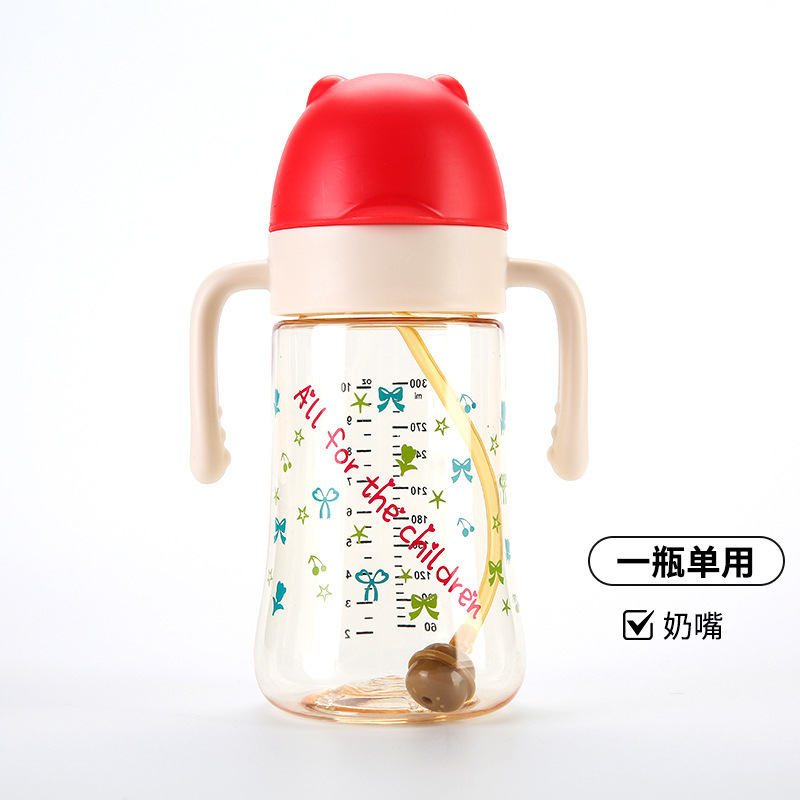 Biberón PPSU para más de un año, con chupete de silicona antiflatulencia, taza con pajita, para recién nacidos, al por mayor