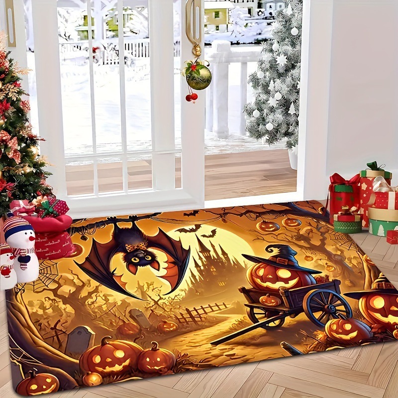 Transfronterizo temu diatomaceas barro absorción alfombra de suelo decoración de Halloween puerta de entrada alfombra de suelo anti-sucio y anti-desgaste alfombra de pies