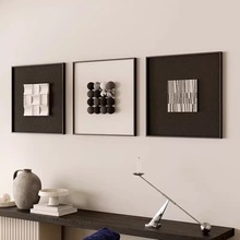 意式极简客厅装饰画高级感餐厅挂画2024新款抽象方形卧室玄关壁画