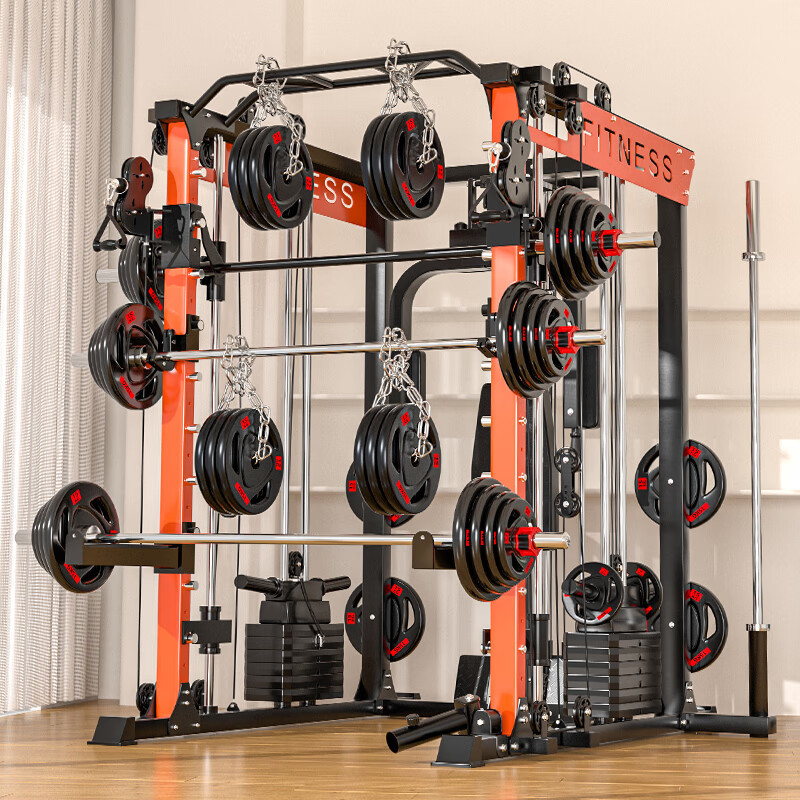Multi-función Smith máquina pórtico hogar equipo de fitness combinación traje Banco prensa cuclillas rack Entrenamiento Vuelo pájaro rack