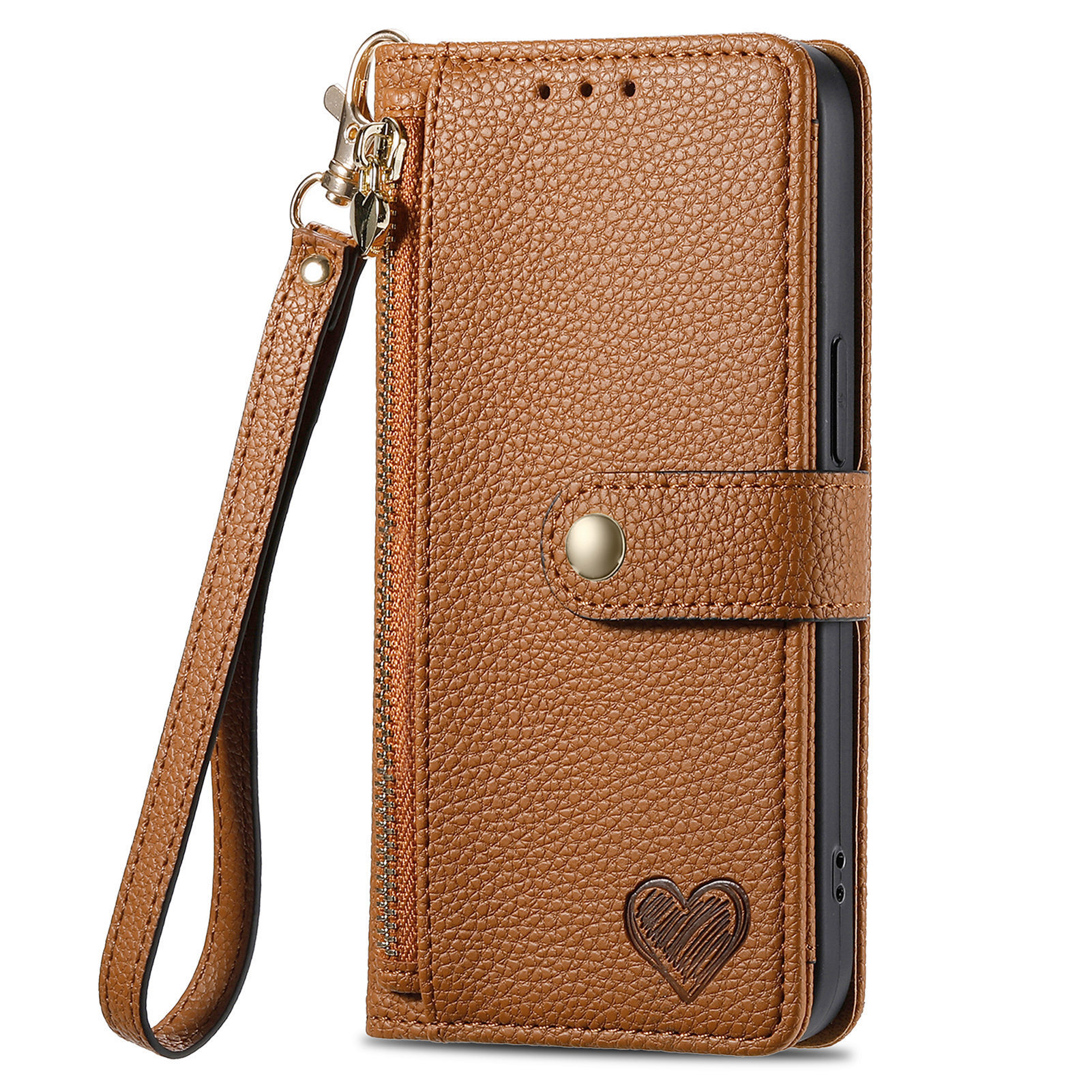 109g Weight iPhone Applicable Brands Phone Cases Classification tpu, Pu Leather Material Heart Shape, Solid Color Pattern Basic Style Heart Shape Solid Color Tpu Pu Leather Wallets 23