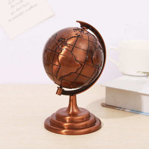 Retro alloy earth model ornaments, office study handicraft ornaments, photo props and decorative ornaments