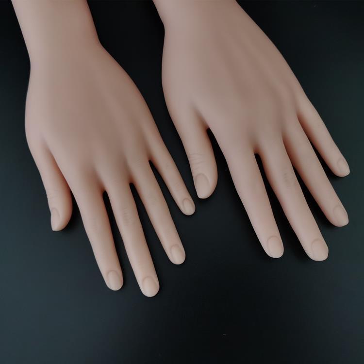 Simulación de accesorios de modelo de mano femenina, tono de piel humana, vinilo, foto de mano femenina, transmisión en vivo, anillo, pulsera, pulsera de joyería