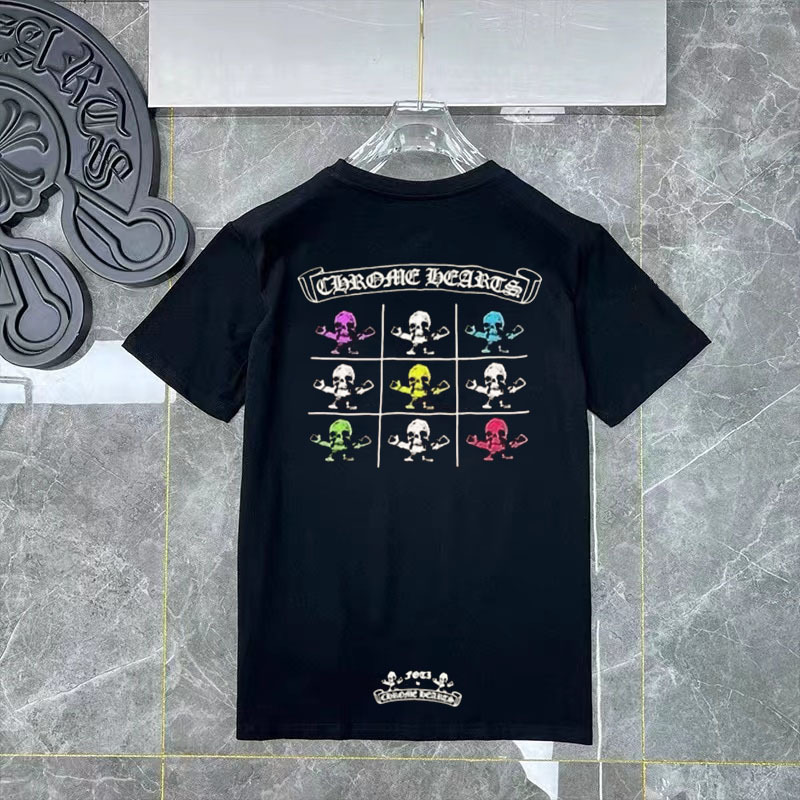 クロスボーダー正しいバージョン CH Crow 夏新作クロス馬蹄プリント半袖 Tシャツカップルスタイルドロップシッピング|undefined