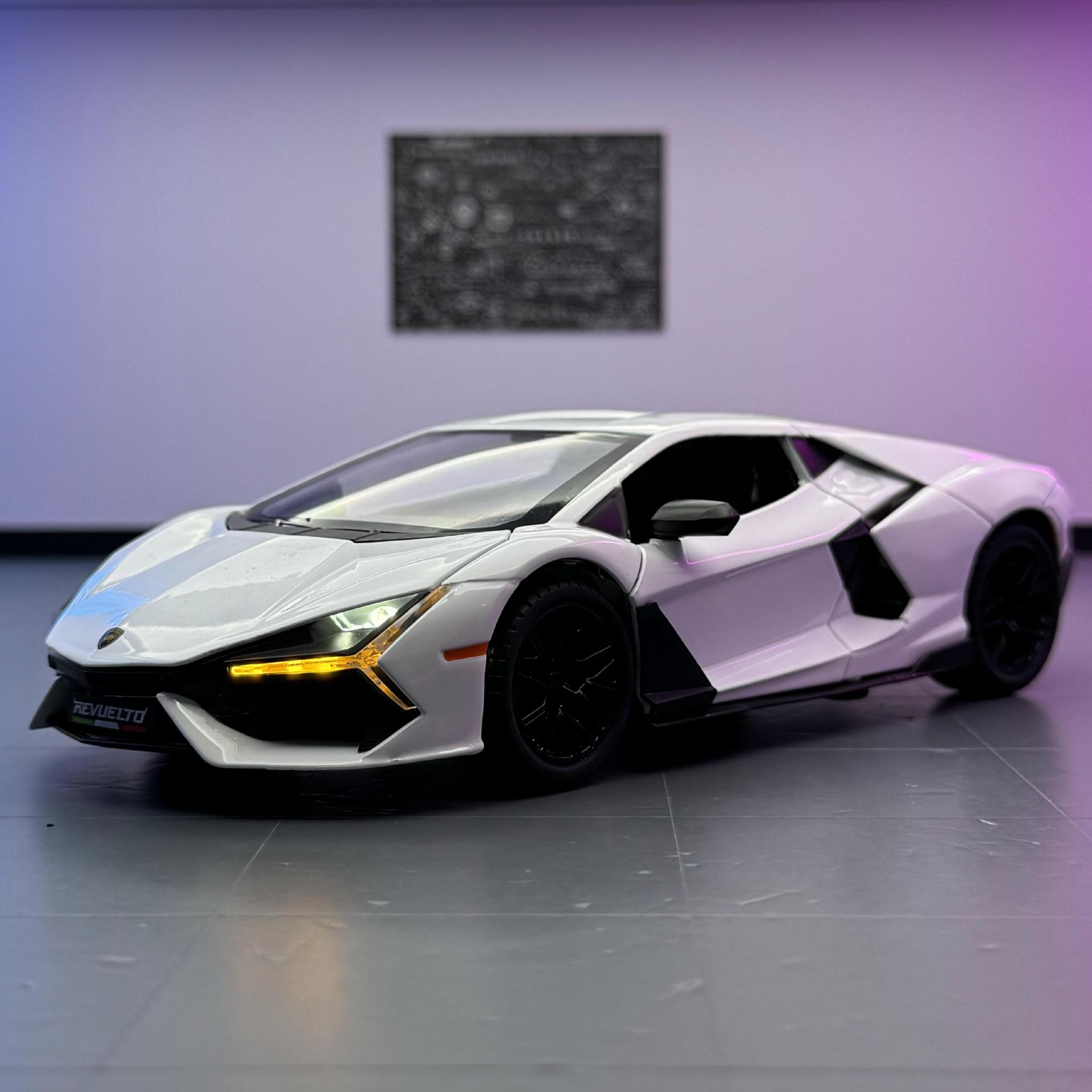 Modelo de coche de aleación Weili 1:24 nuevo coche deportivo de vaca grande, luz y sonido, coche de juguete, modelo de sonido, decoración al por mayor