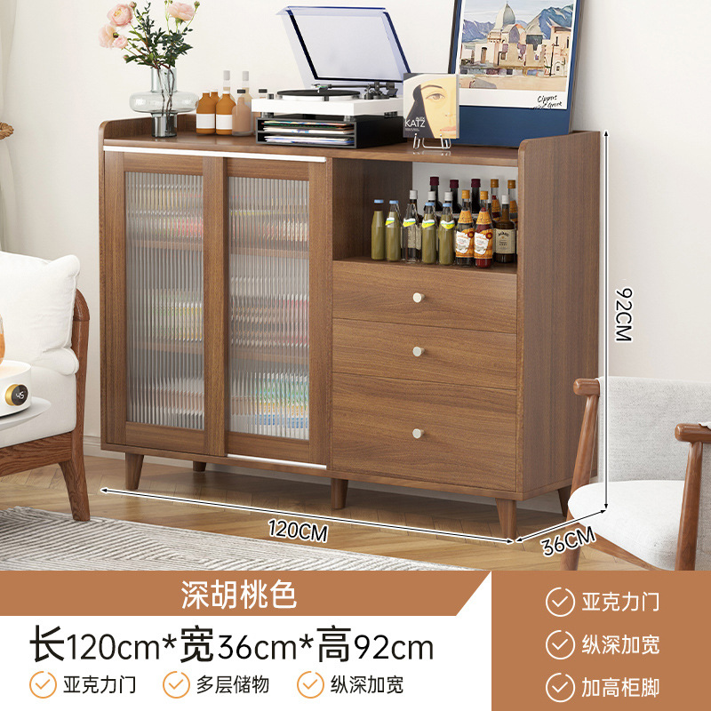 Fábrica directa de madera sólida japonesa armario de comedor sala de estar armario de té armario de almacenamiento cocina contra la pared integrada
