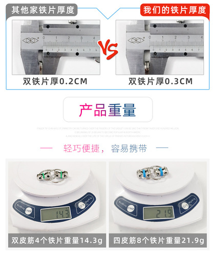 Cross-border four-iron pieces, two rubber bands, bicycle chain, fingertip chain, iron ring, keychain, adult stress relief toy