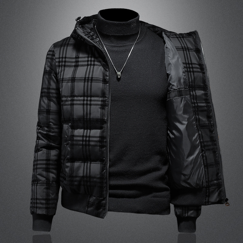 Herrenbekleidung Winter hochwertige Kapuzenjacke aus 90% weißer Ente für Herren Mode lässig warme Jacke Y9988_voghion.com