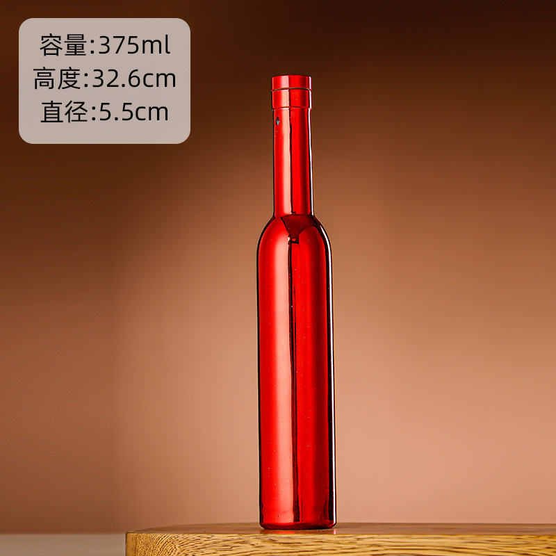 Galvanoplastia botella de vino de vidrio vodka botella de hielo botella de bebida de gama alta botella de vino extranjero botella de vino tinto chapado en oro botella vacía al por mayor