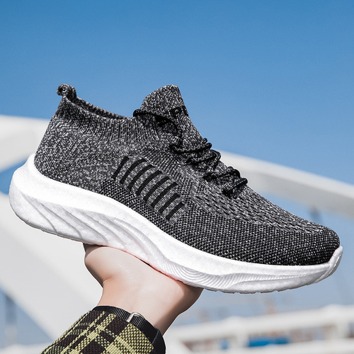 2024 Spring New Knit Mesh Air-Permeable Men's Shoes for Export Wholesale Soft Sole Comfortable Lightweight Casual Shoes for Women