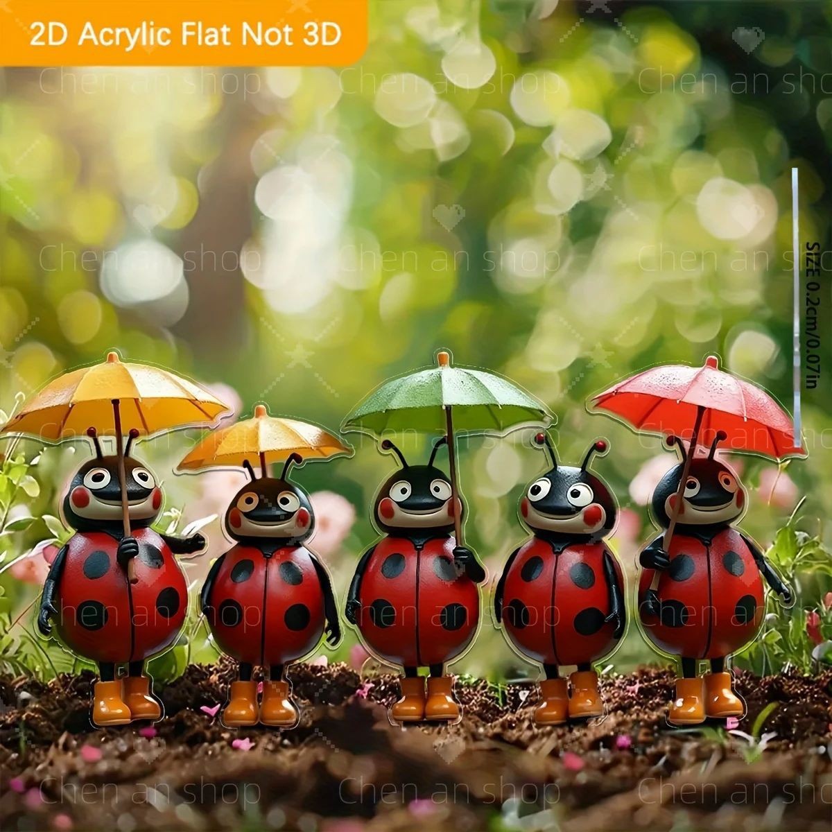 Amazon nuevo animal águila mariquita gato 2D plano acrílico jardín maceta decoración navideña image 3
