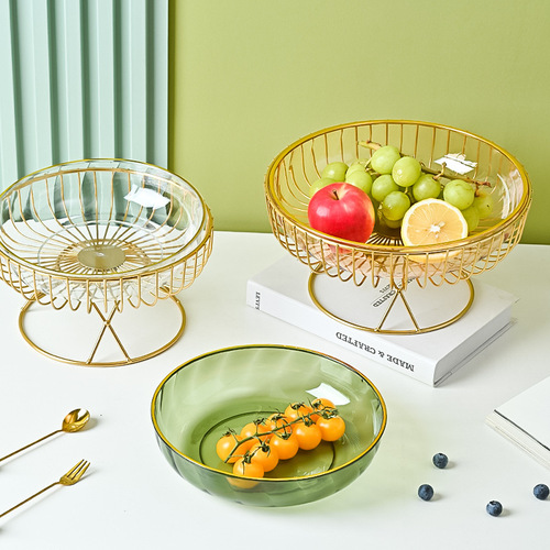 Iron light luxury fruit plate, snacks, nuts and candies, household New Year fruit plate, plastic New Year dry fruit plate, manufacturer wholesale