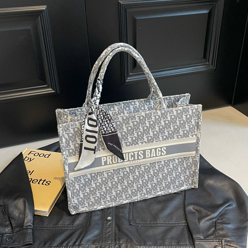 Рукодельная сумка через плечо, модный Tote, жаккардовая ткань, 28×10×20 см, шарф в наборе
