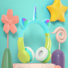 Bluetooth headset head -wearing unicorn cartoon light -light wireless heavy bass ear ear Bluetooth headset Shantou factory