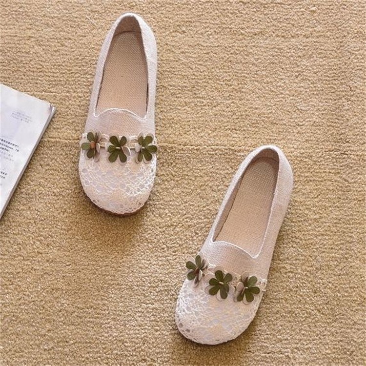 [en stock] zapatos de pescador de malla trenzada 2025 verano nuevo zapato de estilo ligero con suela plana casual