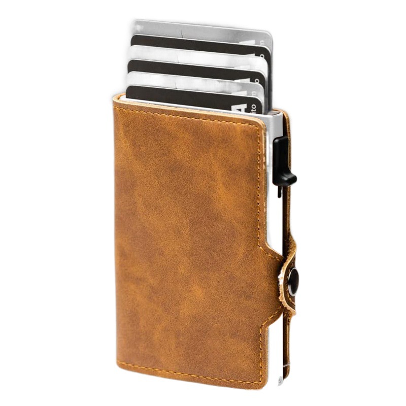 Cartera de los hombres billetera corta moda delgada titular de la tarjeta antirrobo bolsa de tarjeta de crédito billetera antimagnética billetera de los hombres