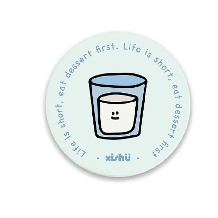 Posavasos de café de oficina de dibujos animados, posavasos de escritorio, posavasos de agua redondos, almohadillas absorbentes de agua de barro de diatomeas, encimera de secado rápido