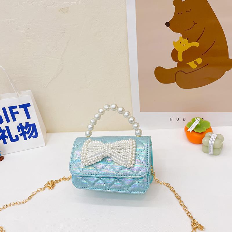 Bolso DE LOS NIÑOS 2022 nueva moda simple niñas bolsa de mensajero lindo arco princesa estilo perla moneda monedero