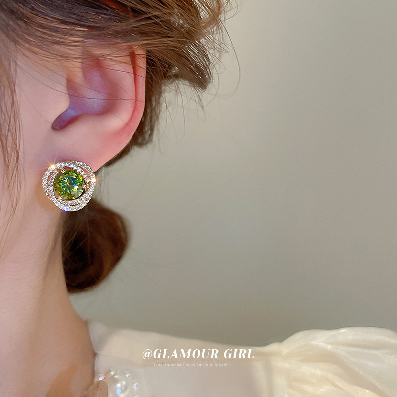 Aguja de plata ZIRCON flor pendientes huecos Francés Retro Luz de lujo de alto grado pendientes nicho temperamento pendientes del todo-fósforo para las mujeres