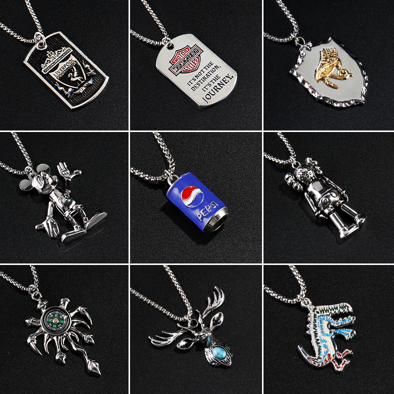 Moda hip hop suéter cadena joyería militar marca de acero inoxidable COLLAR COLGANTE de fábrica al por mayor de acero titanio accesorios collar de los hombres