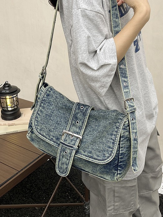Transfronterizas nuevas tendencias de hombro, bolsos de mano de mujer retro versátil, bolsos de mano de alta calidad, bolsos de vaqueros portátiles bajo las axilas