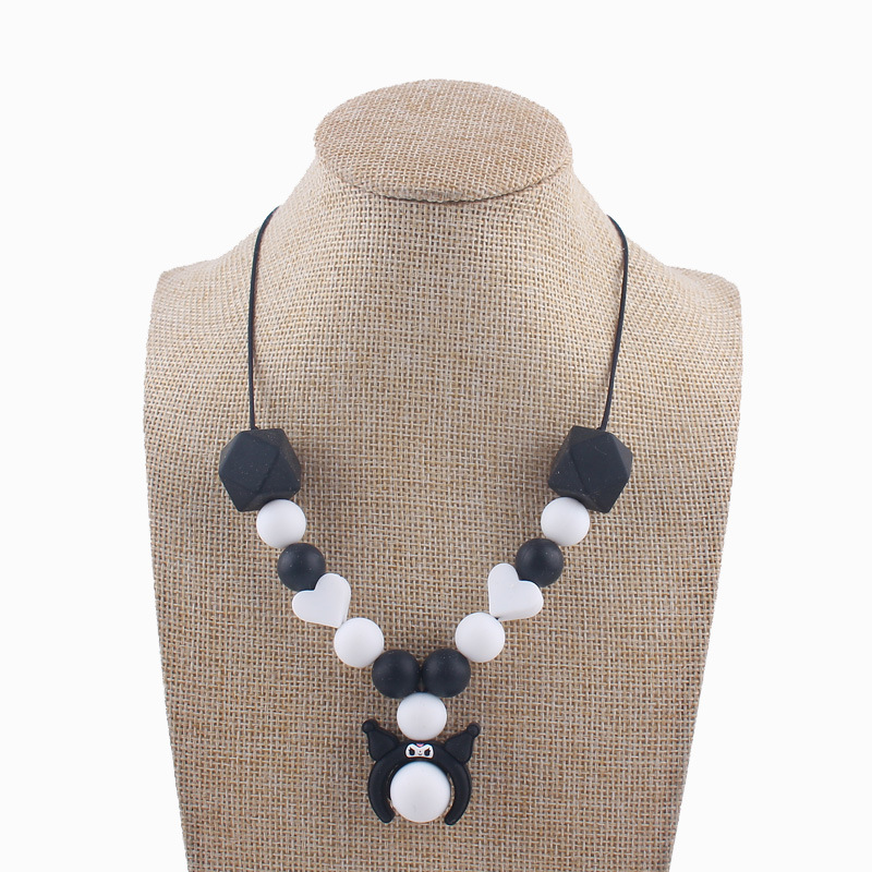 Amazon AliExpress al por mayor de silicona collar de cuentas de bricolaje auto-diseñado de joyería de grado alimenticio mordedura de bebé de molienda