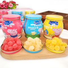 子豚ペイジ益生菌グミ105g鉄缶いちごヨーグルトバナナ味キャンディー子供おやつ
